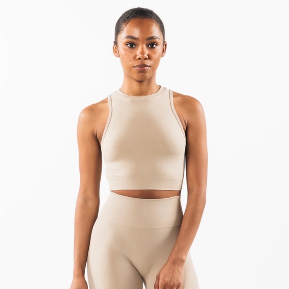 ALPHALETE STRATUS CROP TANK linen color size S - Picture 1 of 6